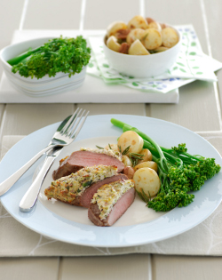 Lamb backstrap with pistachio & brazil nut crust